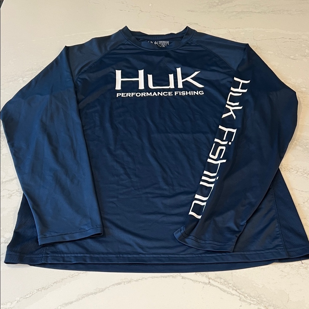 Huk Men's Navy Long Sleeve Performance Tee